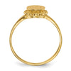 Gold Polished Bordered Open Back Signet Ring