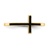 Gold Polished Sideways Cross Rings