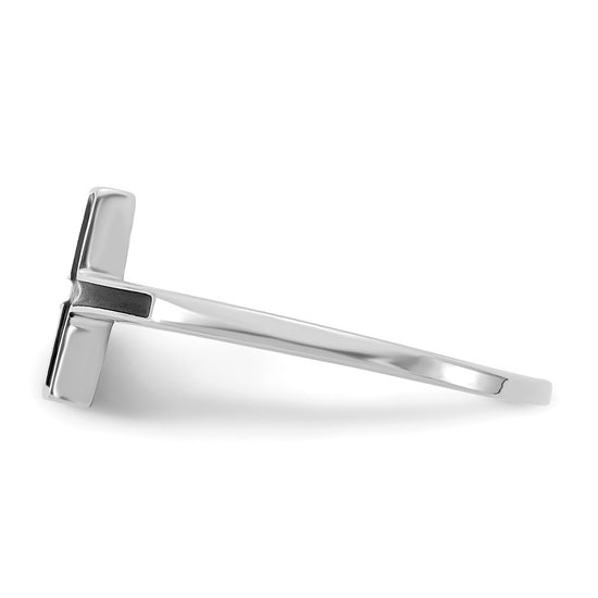 Gold Polished Sideways Cross Rings