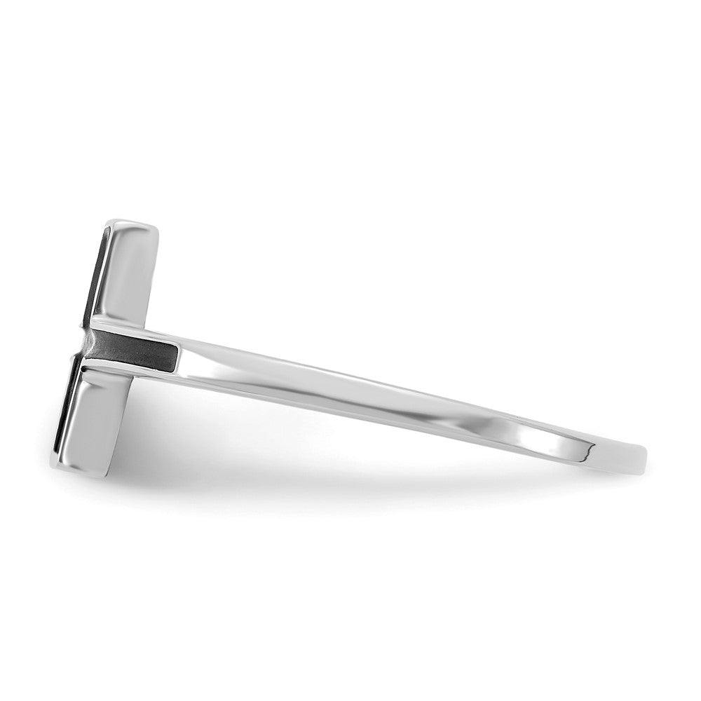 Gold Polished Sideways Cross Rings