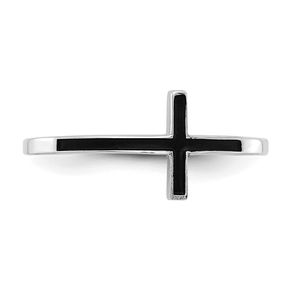 Gold Polished Sideways Cross Rings