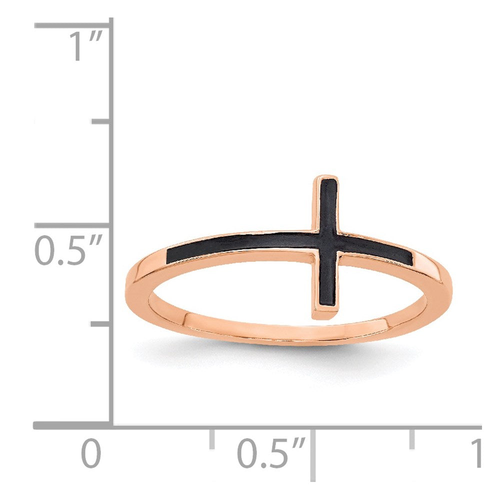 Gold Polished Sideways Cross Rings