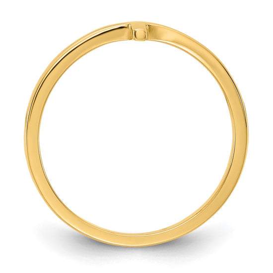 Gold Polished Sideways Cross Rings