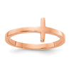 Gold Polished Sideways Cross Rings