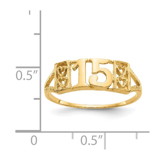 Gold Polished Sweet 15 Rings