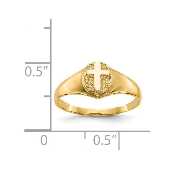 14k Childs Polished Cross Ring