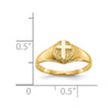 14k Polished Cross Size 4 Baby / Childs Ring