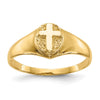 14k Polished Cross Size 4 Baby / Childs Ring