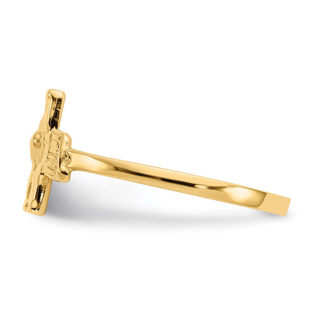 Gold Polished Children's Cross Rings