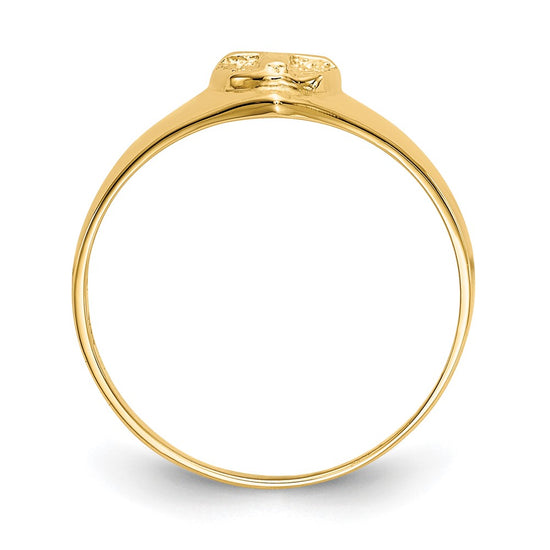 Gold Polished Children's Cross Rings