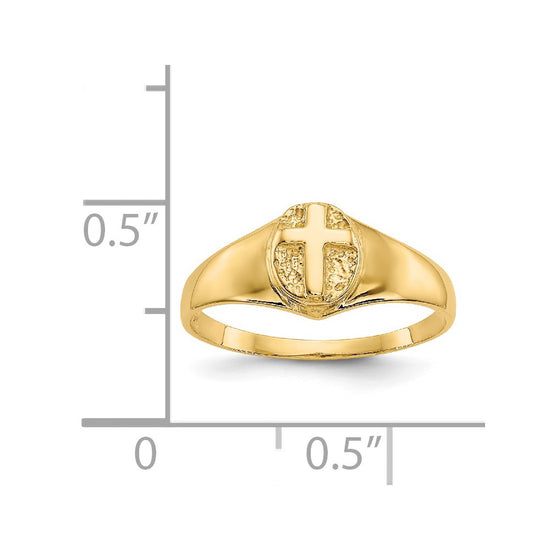 Gold Polished Children's Cross Rings