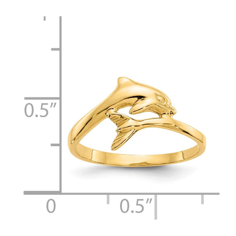 Gold Polished Dolphin Rings