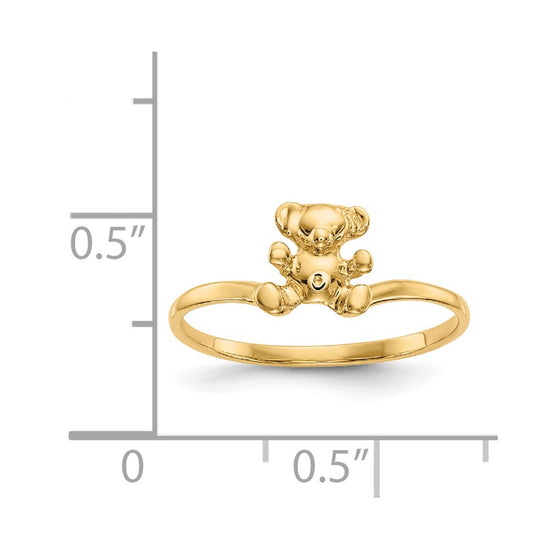 14k Polished Teddy Bear Size 5 Baby / Childs Ring