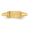 14k Diamond-Cut 6.0x4.5mm Closed Back Size 3.5 Childs Rectangular Signet Ring