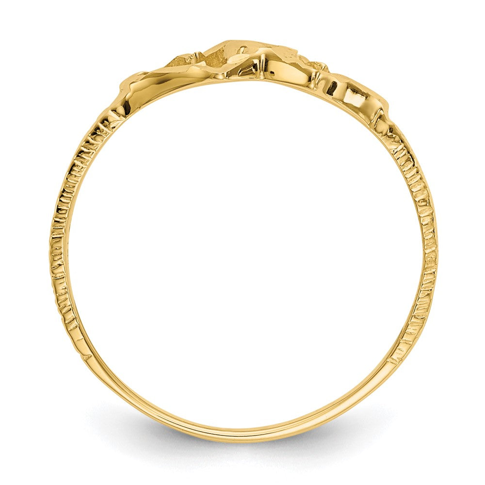 Gold Polished Children's Heart Rings