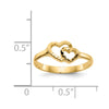 Gold Polished Children's Heart Rings