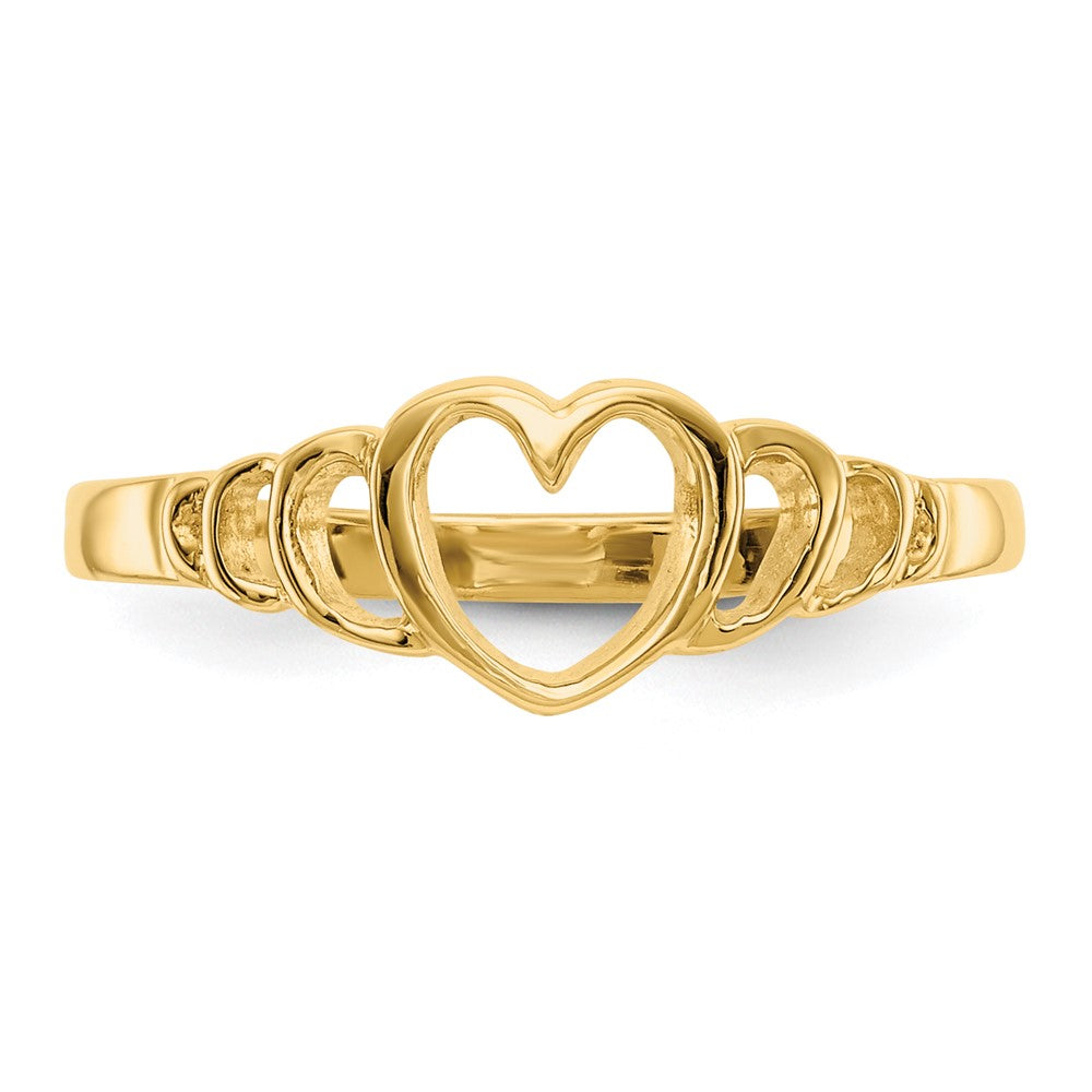 Gold Polished Children's Heart Rings
