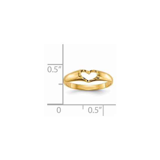 Gold Polished Children's Heart Rings