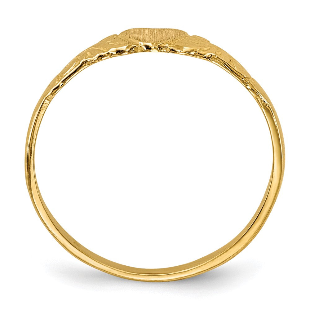 Gold Polished Children's Heart Rings