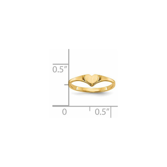 Gold Polished Children's Heart Rings