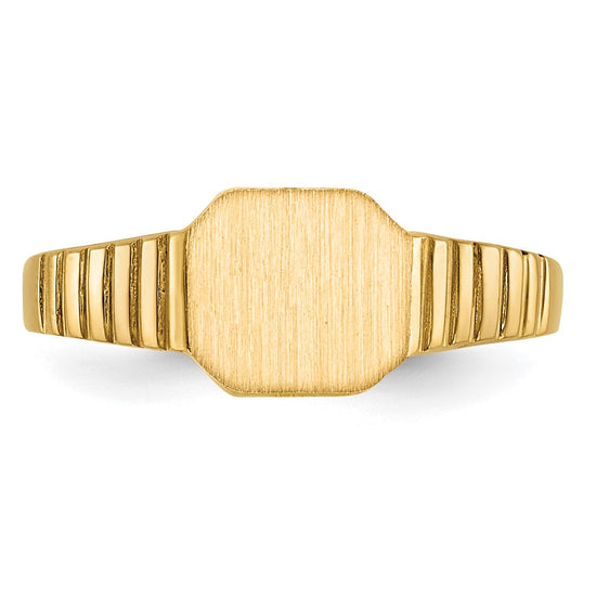 14k 7.5x6.0mm Child's Open Back Signet Ring