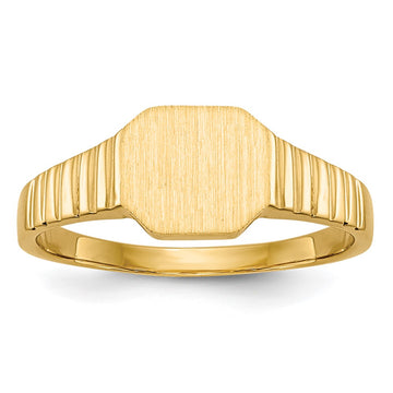 14k 7.5x6.0mm Child's Open Back Signet Ring