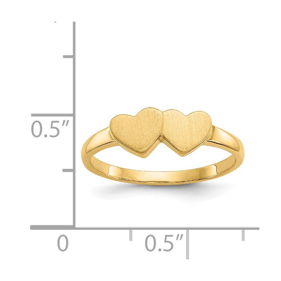Gold Polished Heart Signet Ring