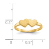 Gold Polished Heart Signet Ring