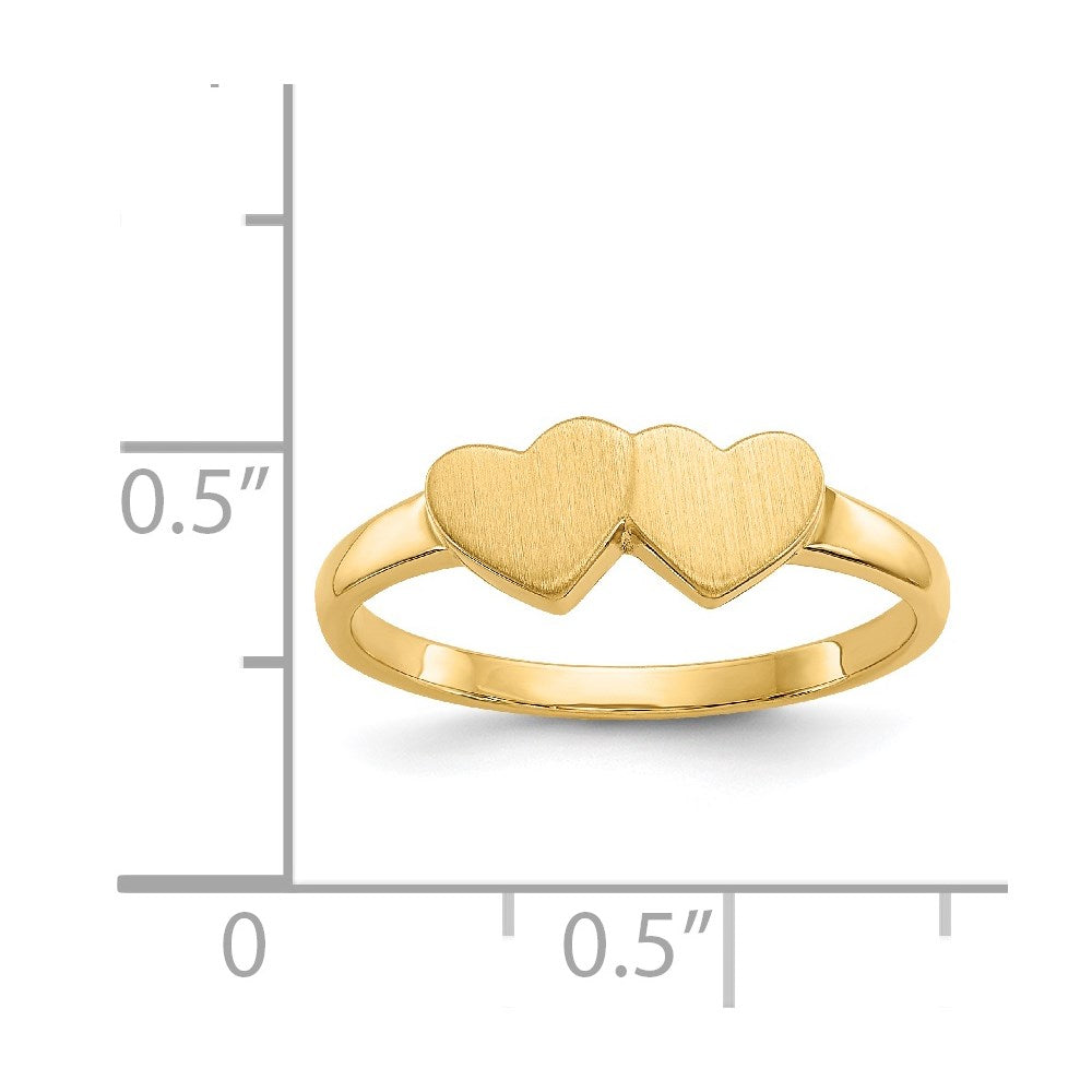 Gold Polished Heart Signet Ring