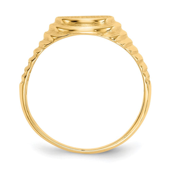 14k 10.5x9.5mm Open Back Mens Signet Ring