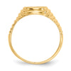 14k 10.5x9.5mm Open Back Mens Signet Ring