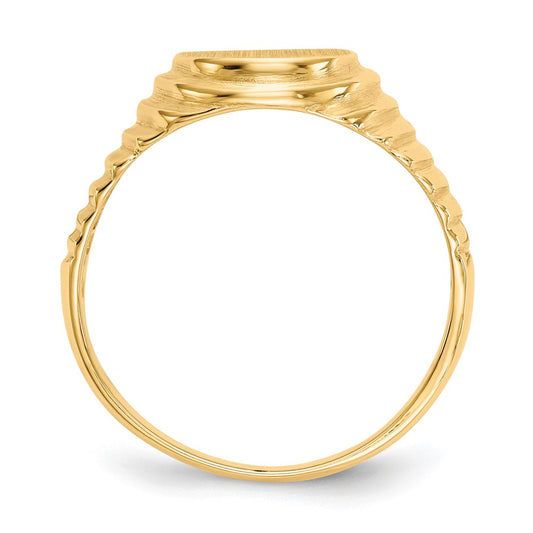 14k 10.5x9.5mm Open Back Mens Signet Ring