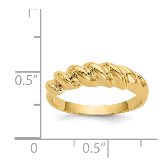 14k Polished Twisted Dome Ring