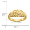 14k Polished Scalloped Dome Ring