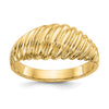 14k Polished Scalloped Dome Ring