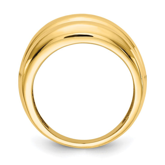 14k Polished Scalloped Dome Ring