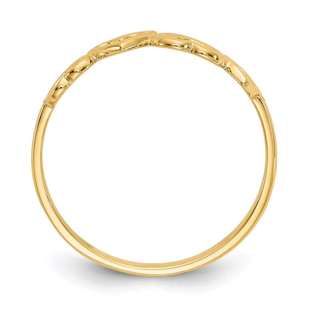 Gold Polished Heart Rings