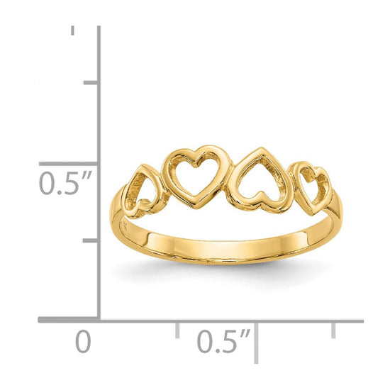 Gold Polished Heart Rings