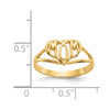 14k Polished MOM in Heart Ring