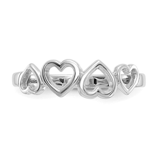 Gold Polished Heart Rings