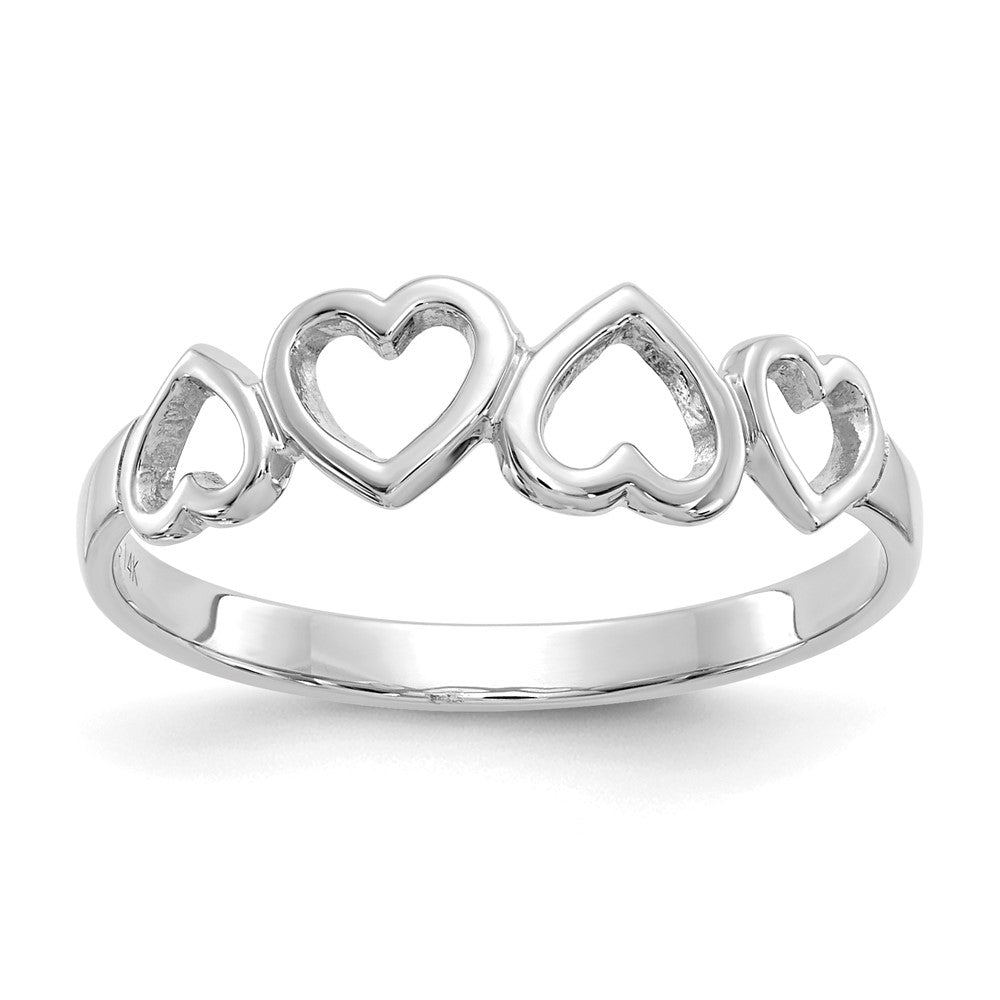 Gold Polished Heart Rings