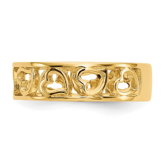 Gold Polished Heart Rings