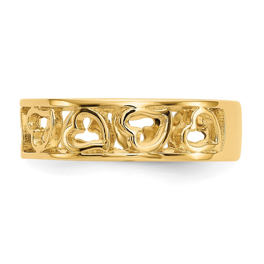 Gold Polished Heart Rings