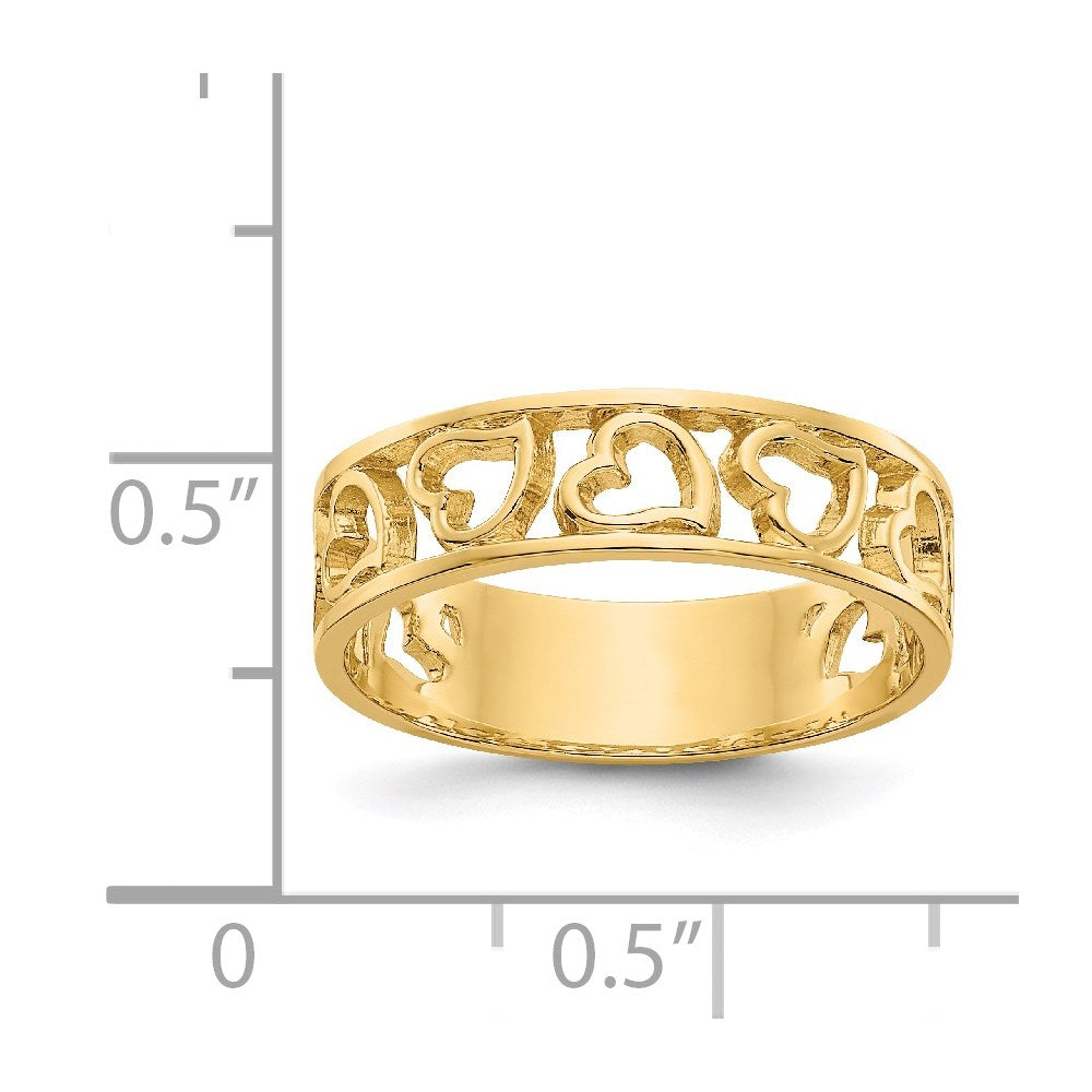 Gold Polished Heart Rings