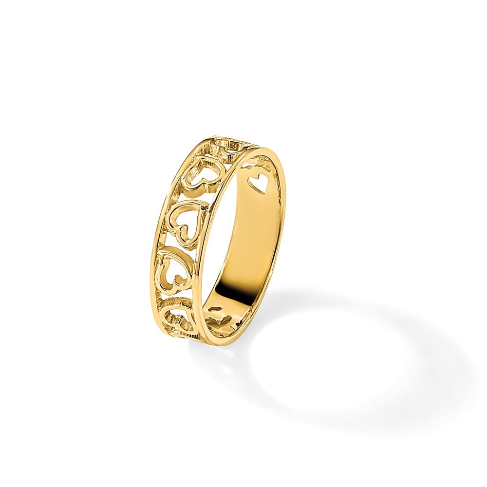 Gold Polished Heart Rings