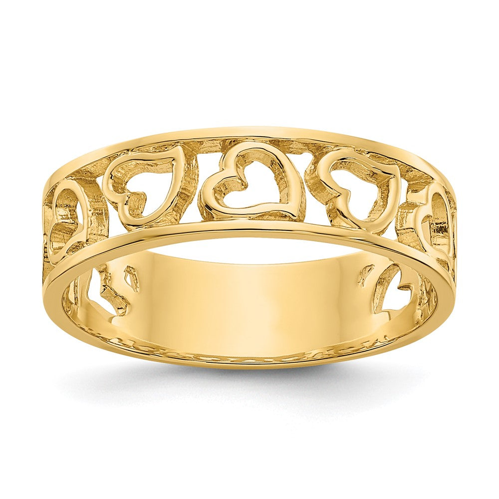 Gold Polished Heart Rings