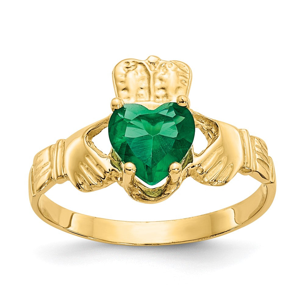 CZ Birthstone Claddagh Ring