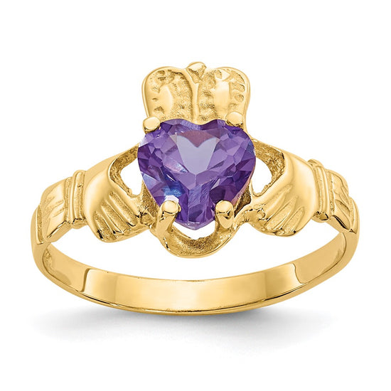 CZ Birthstone Claddagh Ring