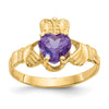 CZ Birthstone Claddagh Ring