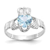 CZ Birthstone Claddagh Ring